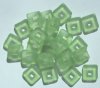 25 12x12x4mm Matte Light Green Flat Squares